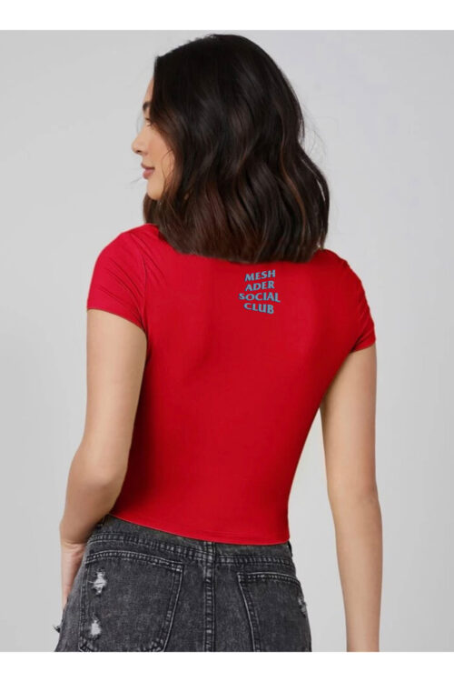 Red Spider Web Crop Top